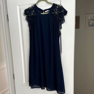 Altar'd State Navy Blue Crochet Dress
